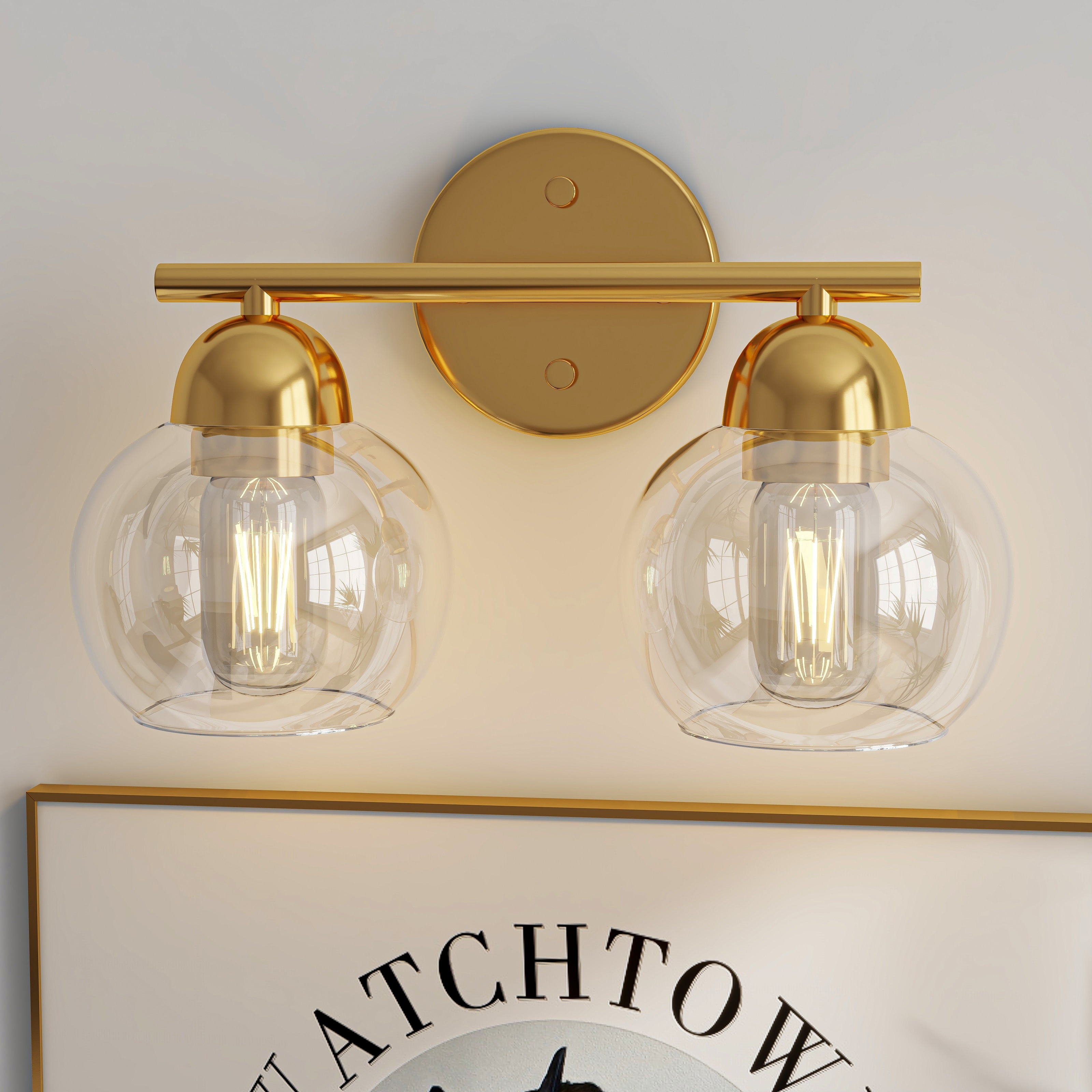 2-Light Vintage Bathroom Vanity Light Fixtures