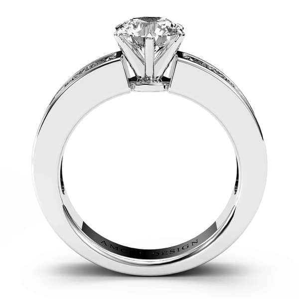 0.50CT 14K White Gold 3-Stone Princess Cut Cubic Zirconia Engagement Ring  5mm 
