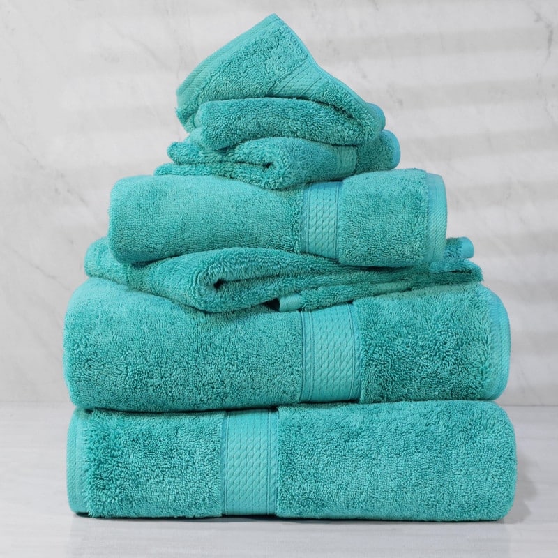 Superior Egyptian Cotton Pile Heavyweight 6-Piece Towel Set - 6-Piece Set - Turquoise