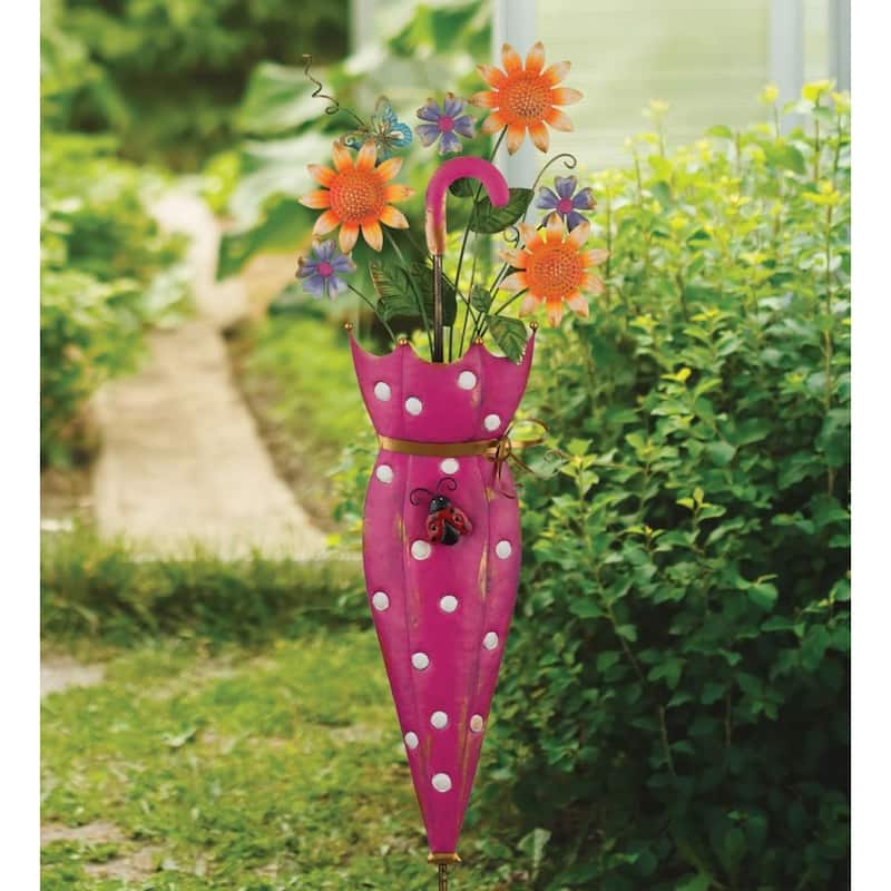 Umbrella Flower Stake - Pink
