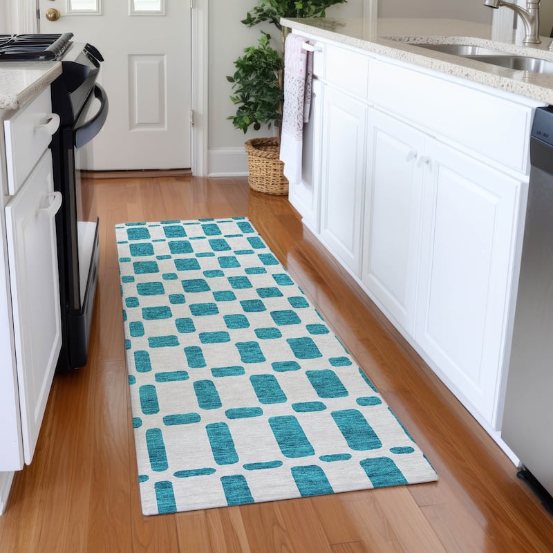 Premium Washable Super Soft Modern Hope Mayfield Rug - Teal - 2'3" x 7'6"