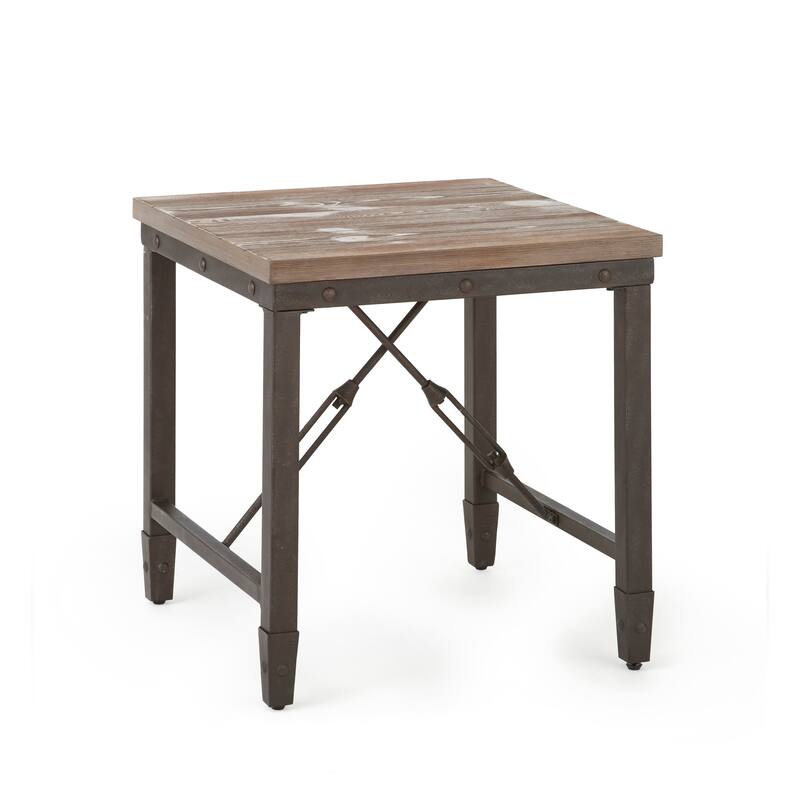 Steve Silver Gatling Industrial Wood and Metal Side Table