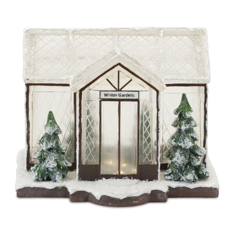 LED "Winter Garden" Greenhouse Christmas Tabletop Decoration 10"