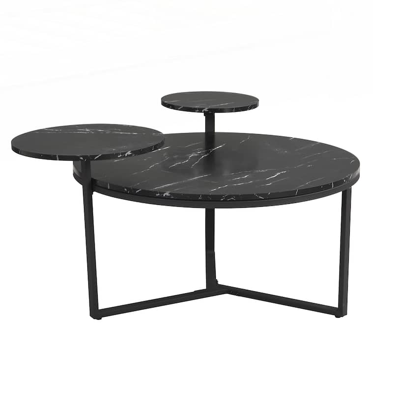 Modern coffee table with two display shelves