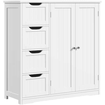 Yaheetech Bathroom Storage Cabinet With Adjustable Shelf, White - N/A