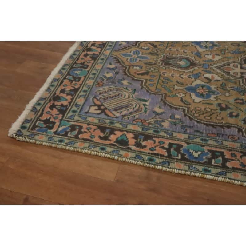 Hand Knotted Oriental 100% Wool Carpet Traditional Medallion Oranges & Rust Tabriz Area Rug - 5' 2'' X 3' 3''