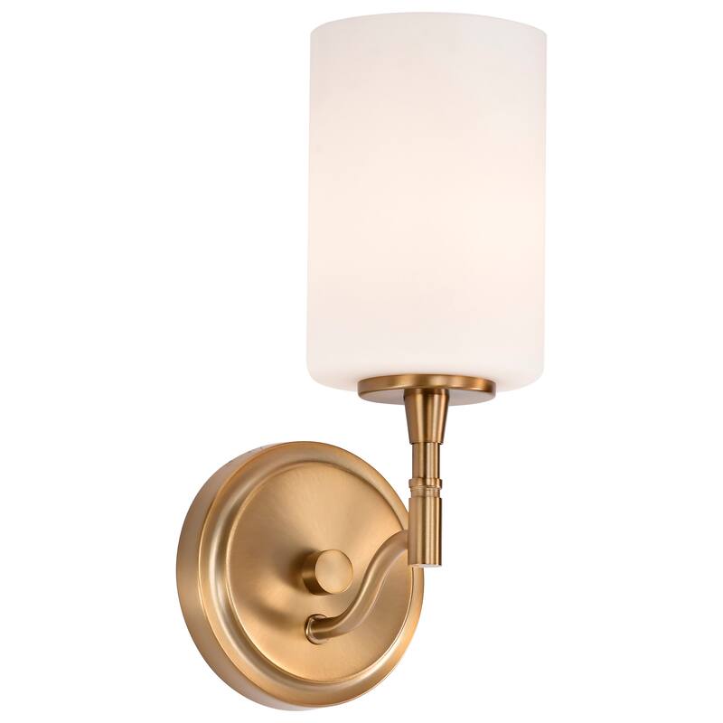 Liam 1 Light Vanity Burnished Brass White Opal Glass - Burnished Brass