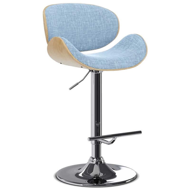 WYNDENHALL Avondale Mid Century Modern Bentwood Adjustable Swivel Bar Stool