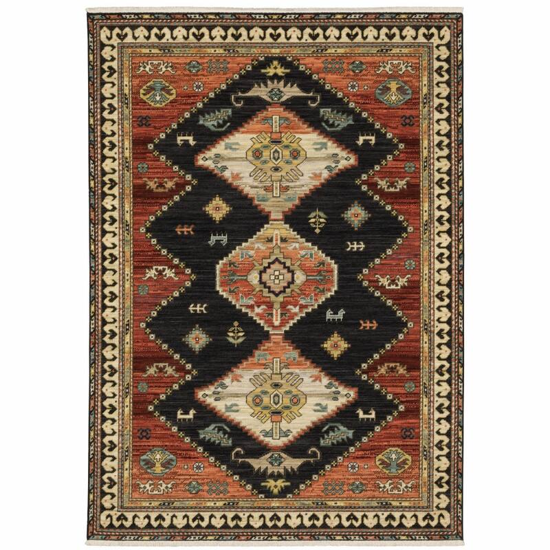 HomeRoots Oriental Traditional Rectangle Area Rug
