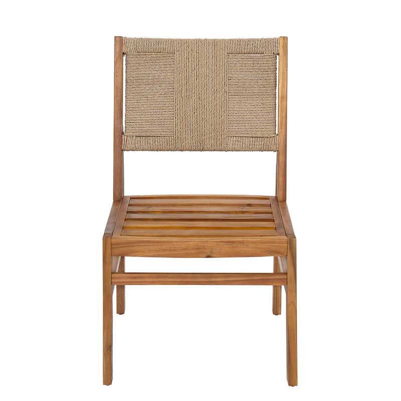 Christopher Knight Home - Arly Outdoor Solid Wood & Wicker Dining Chair Set with Cushions (Set of 2)
