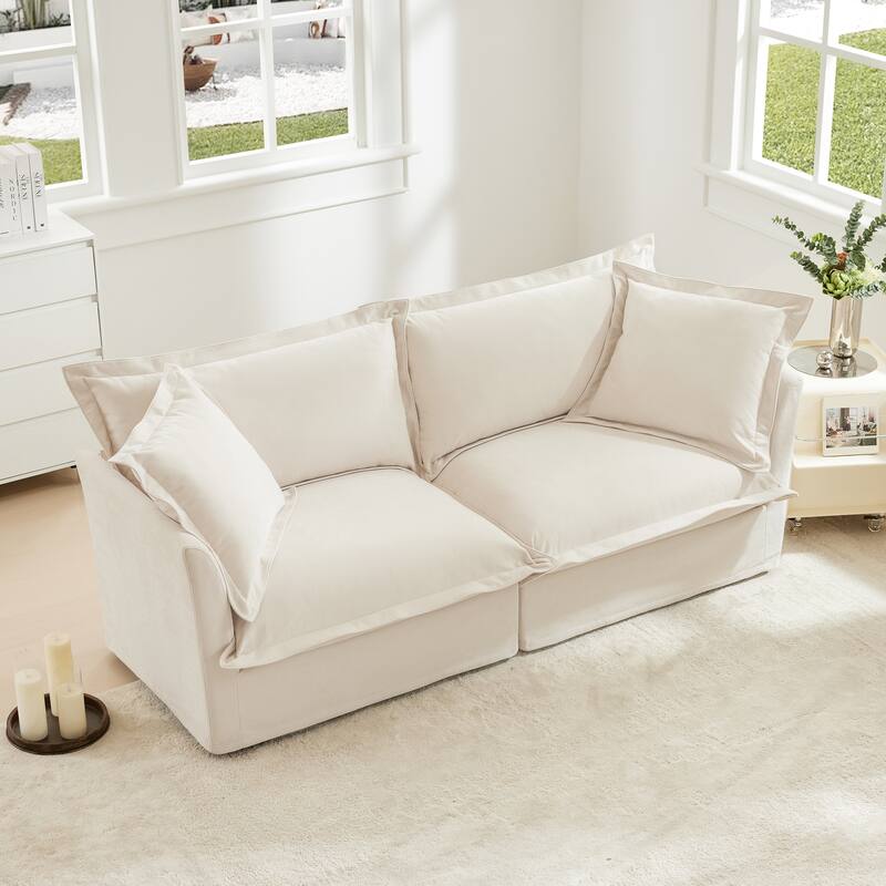83.4″ Chenille Modular 3-Seater Sofa with Washable Covers & 300 lb Capacity