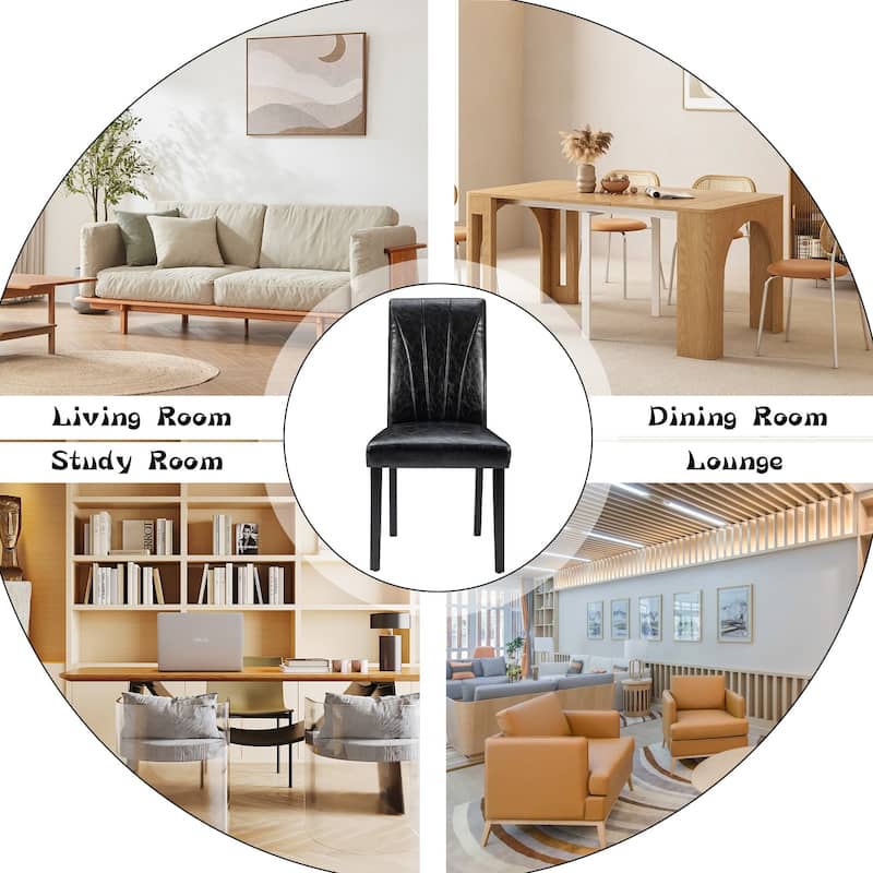 VECELO 3-Color Upholstered Dining Chairs Set with 19.5" Wide Seat 19.3" High Back Dining Chair Modern 37" Parson Chairs