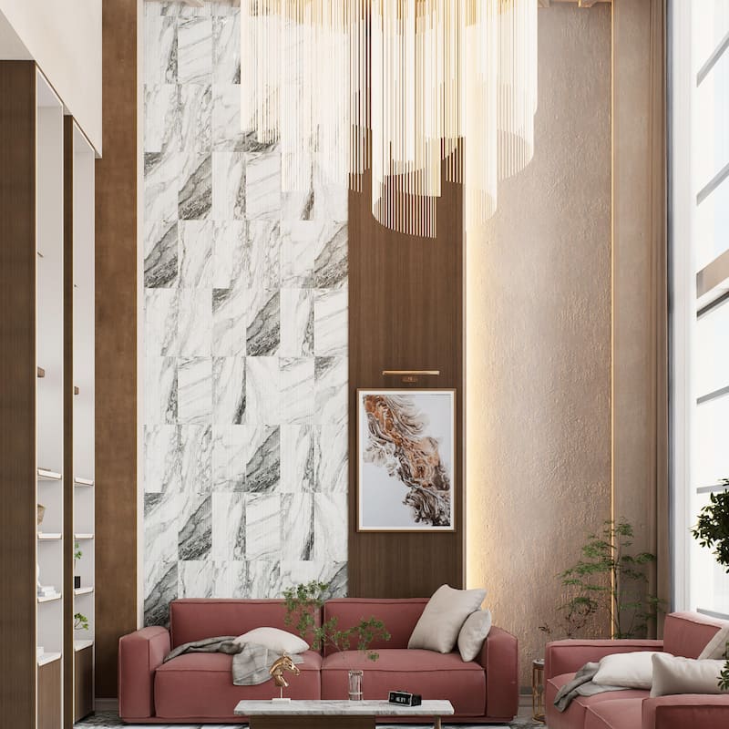 Merola Tile Touche Pleated Deco Zebre 11-3/4" x 23-1/2" Porcelain Floor and Wall Tile - Case (6 Tiles)