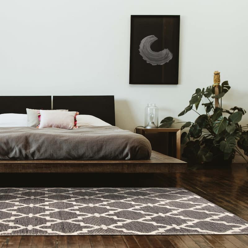 ECARPETGALLERY Braid weave Sienna Black Wool Rug - 5'1 x 7'7
