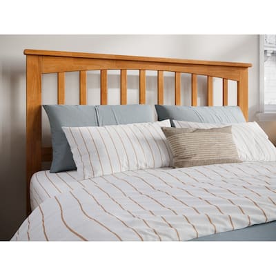 Full Solid Wood Headboard with Attachable USB Charger in Light Toffee with Durable Low Profile Design