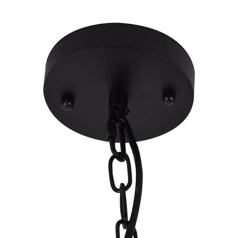 Industrial 1-Light Metal Dome Pendant Light Black Rusty 16in