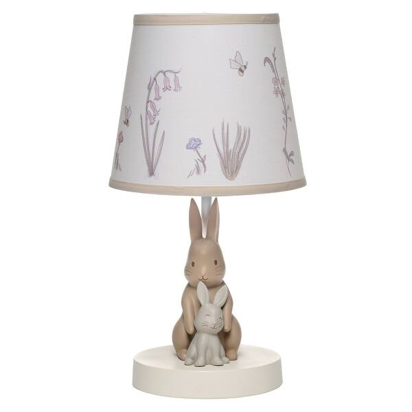 slide 2 of 7, Lambs & Ivy Signature Bunny Hop Hand-Painted Resin Rabbits Lamp with Shade