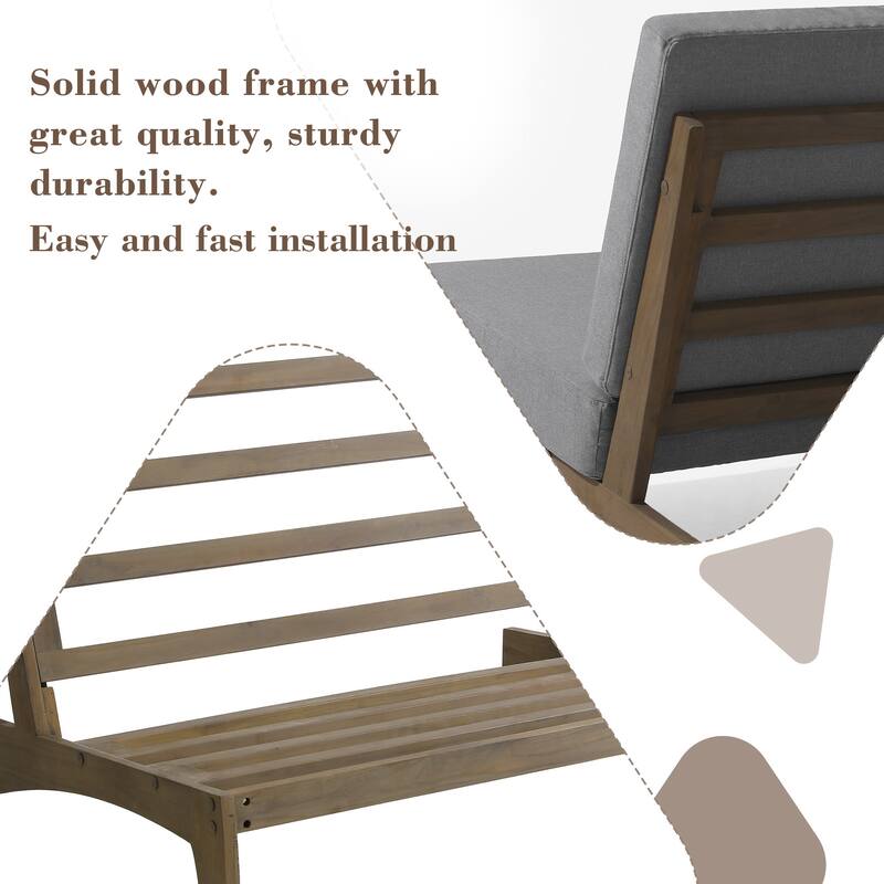 3-piece Outdoor Patio Teak Wood Club Chairs with Side Table