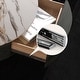 preview thumbnail 6 of 31, Modern Drum Coffee Table with Oak Veneer, Sintered Stone Coffee Table with 2 Solid Wood Drawers, Fully Assembled, White
