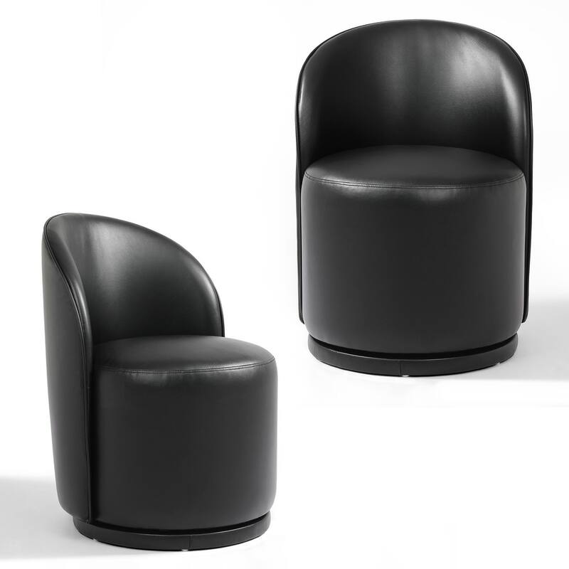 UIXE 2 Set Modern Upholstered Swivel Armless Side Dining Chairs