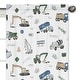 preview thumbnail 3 of 3, Construction Truck Collection 84-inch Window Treatment Curtain Panel Pair - Grey Yellow Black Blue and Green Transportation