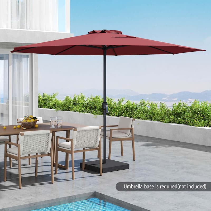 Costway 12 FT Patio Umbrella Outdoor Market Umbrella with Crank Handle