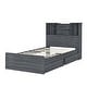 preview thumbnail 10 of 31, Twin Storage Platform Bed with 4 Shelves, 2 Drawers, LED Light, Grey