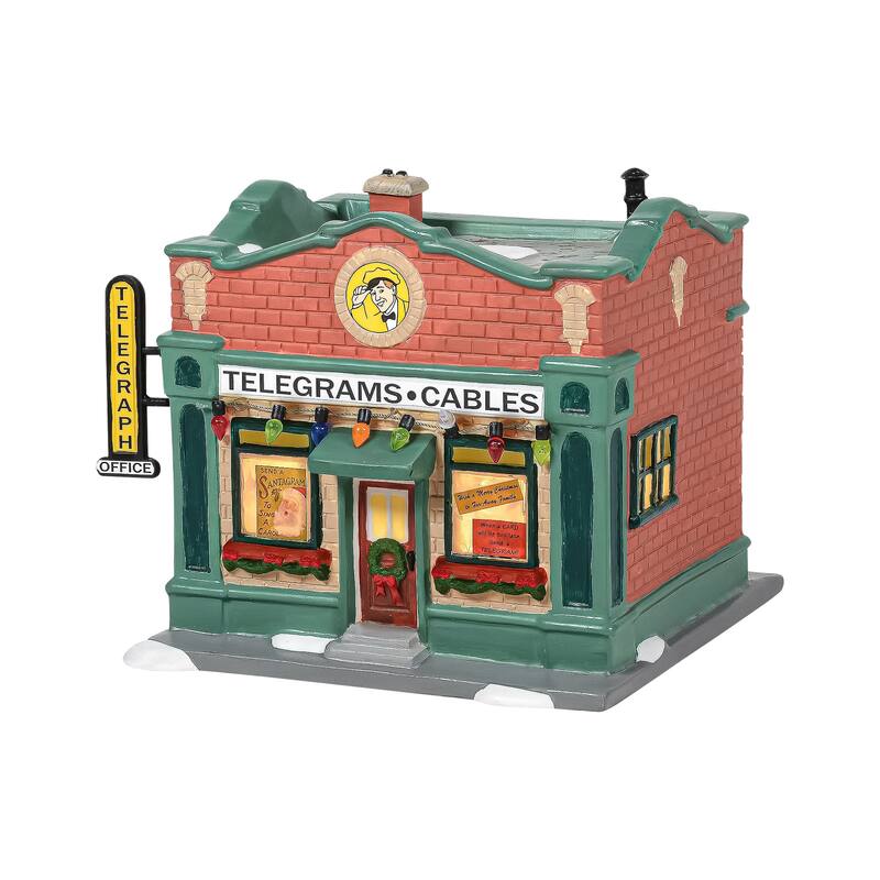 dept 56 hohman telegraph office christmas lighted building # 6005576