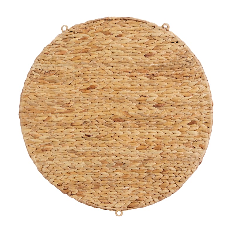 Brown Dried Plant Round 3 Shelves Wall Shelf