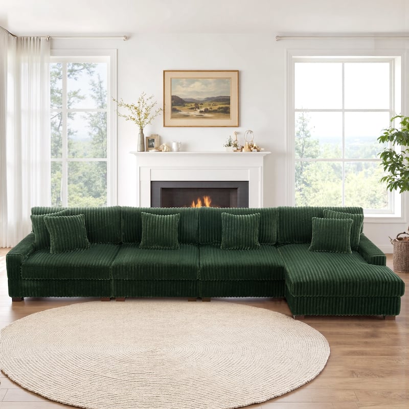 Anne 150" W Oversized Upholstered Modular Sectional Sofa