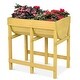preview thumbnail 1 of 8, Costway Raised Wooden V Planter Elevated Vegetable Flower Bed Free Yellow