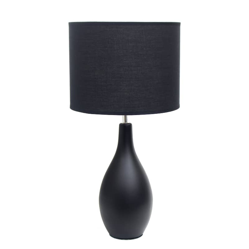 18.11" Standard Dewdrop TableLamp with Matching Fabric Shade - Black