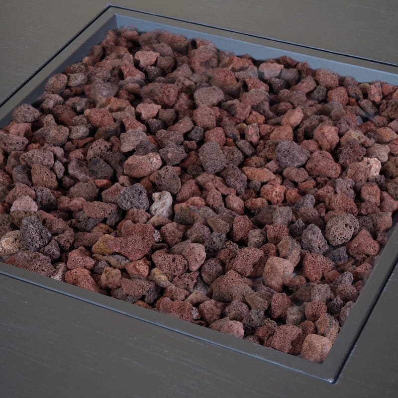 Wellington Square Fire Pit with Lava Rocks by Christopher Knight Home