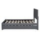 preview thumbnail 29 of 30, Full Size Upholstered Platform Bed with 2 Drawers