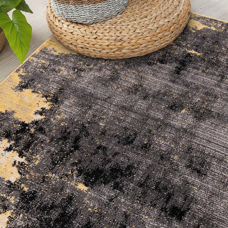 World Rug Gallery Distressed Abstract Gray Area Rug