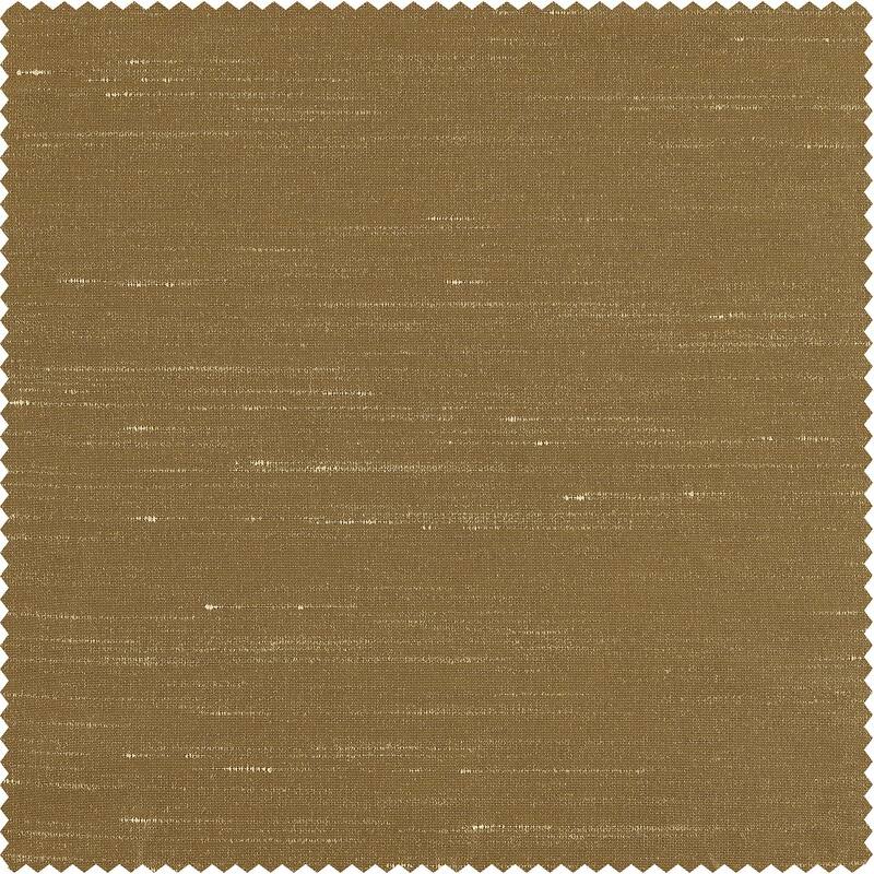 Exclusive Fabric Flax Gold Textured Silk Single Curtain (1 Panel)