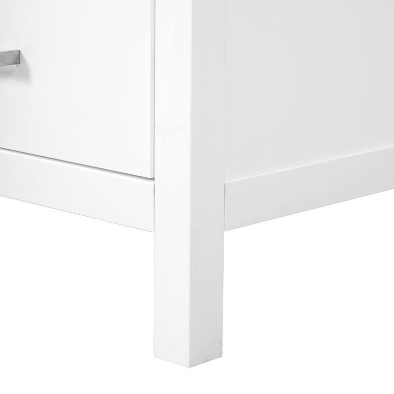 36" White Bathroom Vanity with Ceramic Sink