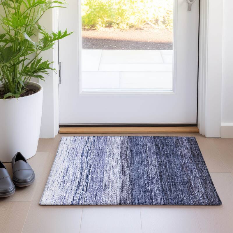 Machine Washable Indoor/ Outdoor Chantille Solid Ombre Rug