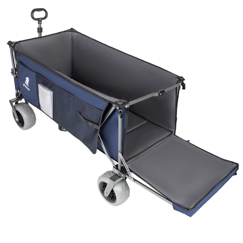 67in Extra long large Heavy Duty Utility Beach Wagons with Opened Tailgate and All-Terrain Wheels, 500lbs Capacity
