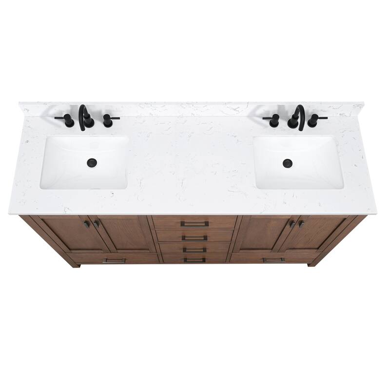 Avanity Modero 72 in. Double Sink Bathroom Vanity with Engineered Stone Top - 73"W x 22"D x 35"H