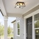 preview thumbnail 14 of 21, 2-Light Black Outdoor Farmhouse Flush Mount Ceiling Light