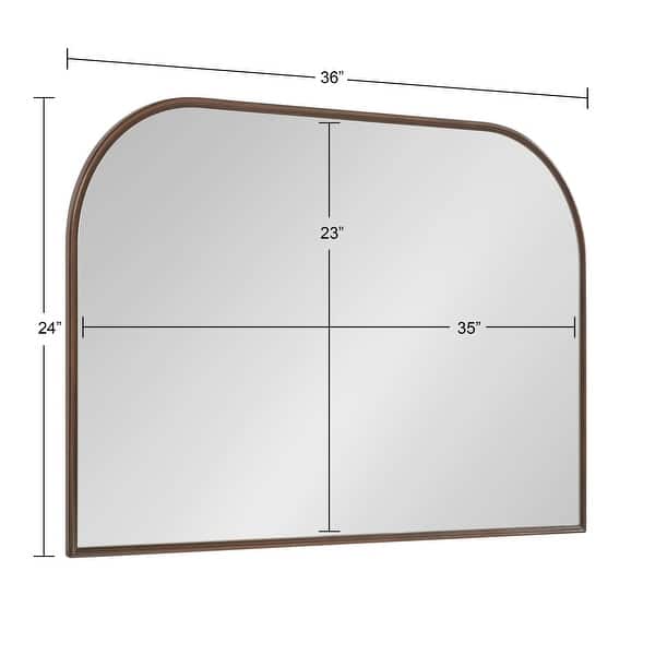 Kate and Laurel Caskill - Specchio da parete moderno ad arco, 50 x 86 cm, nero, decorativo, alto specchio da bagno, con cornice ad arco arrotondato e look sofisticato