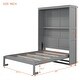 preview thumbnail 10 of 12, Full Size Murphy Bed Wall Bed with Shelves,Assembly Required,Gray