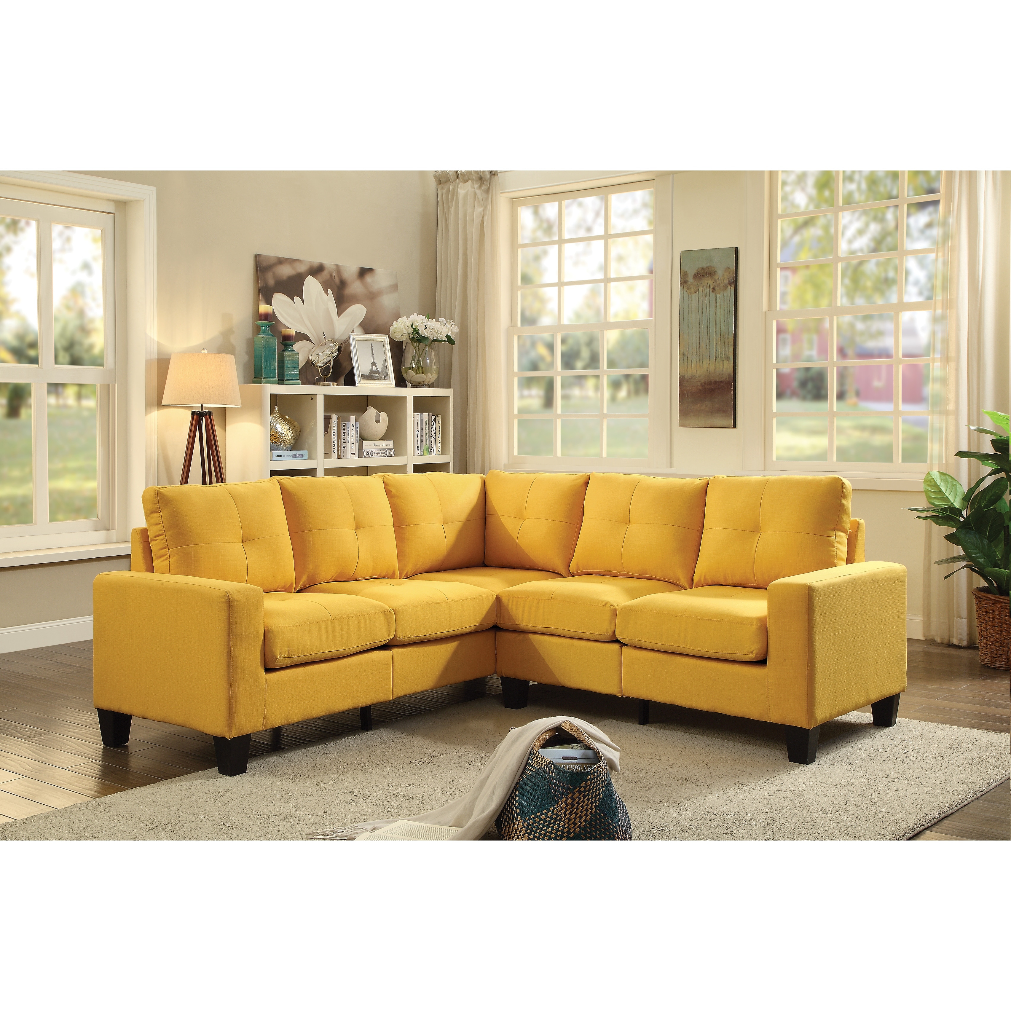 Mustard cheap sectional sofa