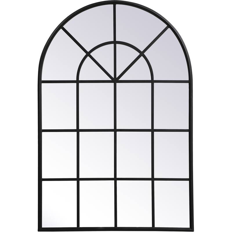 Elegant Lighting Motif 47-1/4" x 31-1/2" Arched Beveled Metal Framed - Black
