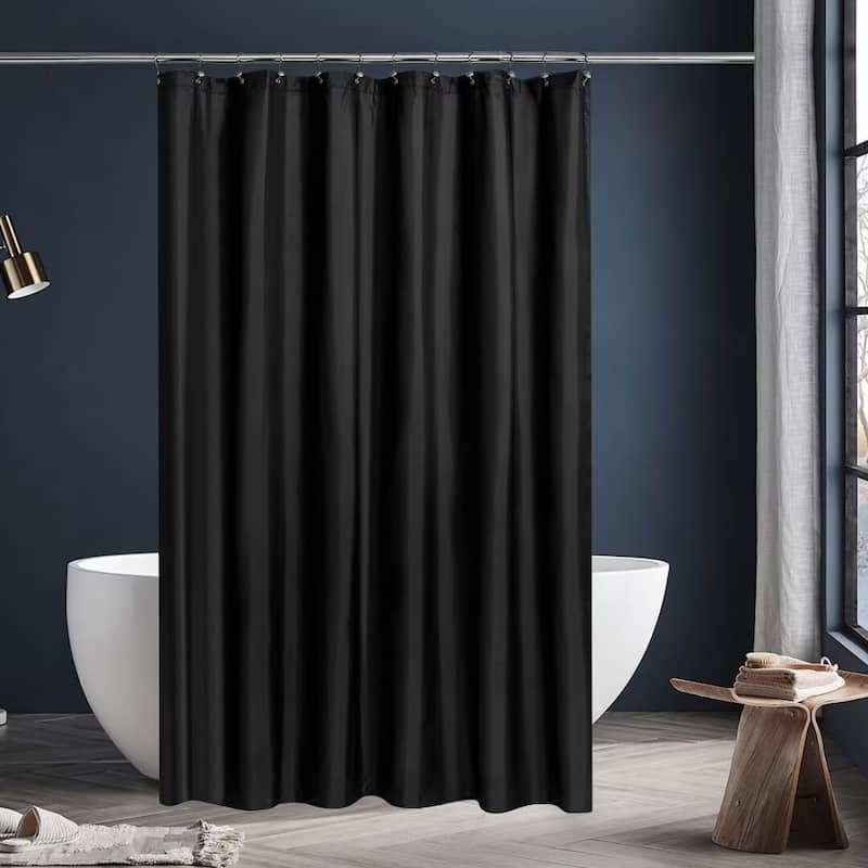 Fabric Water Repellent Shower Curtain Liner - 72"W x 72"L - Black