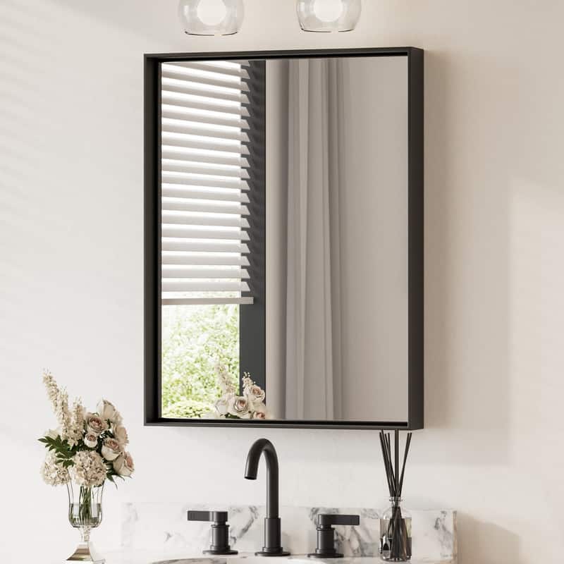 Keonjinn Aluminum Framed Wall Mount Bathroom Vanity Mirror