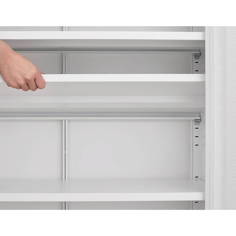 Adjustable Shoe Cabinet with Butterfly Doors - Space-Saving Design