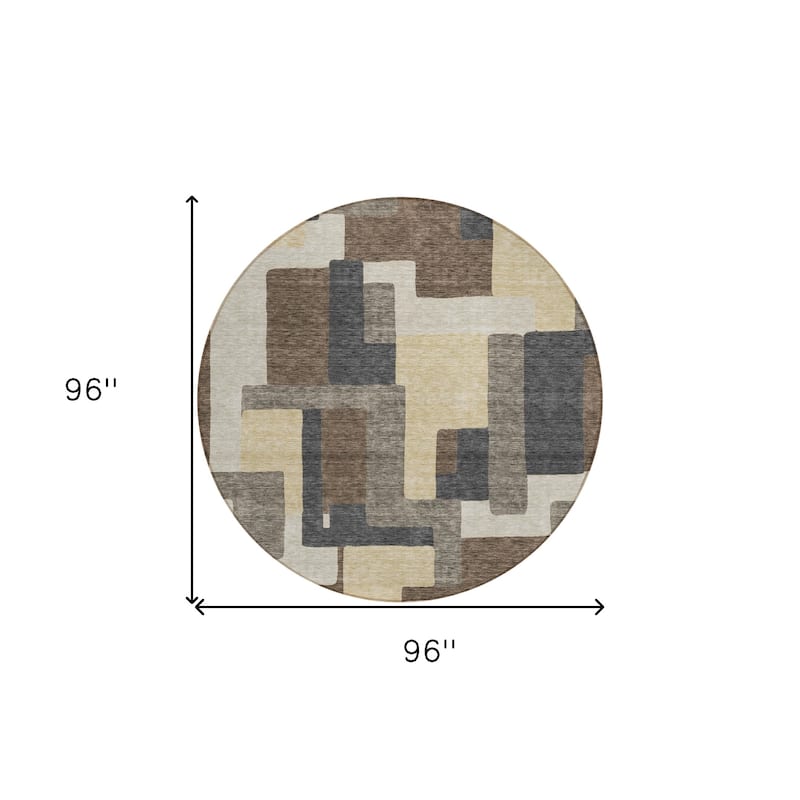 HomeRoots Abstract Transitional Rectangle Outdoor Rug