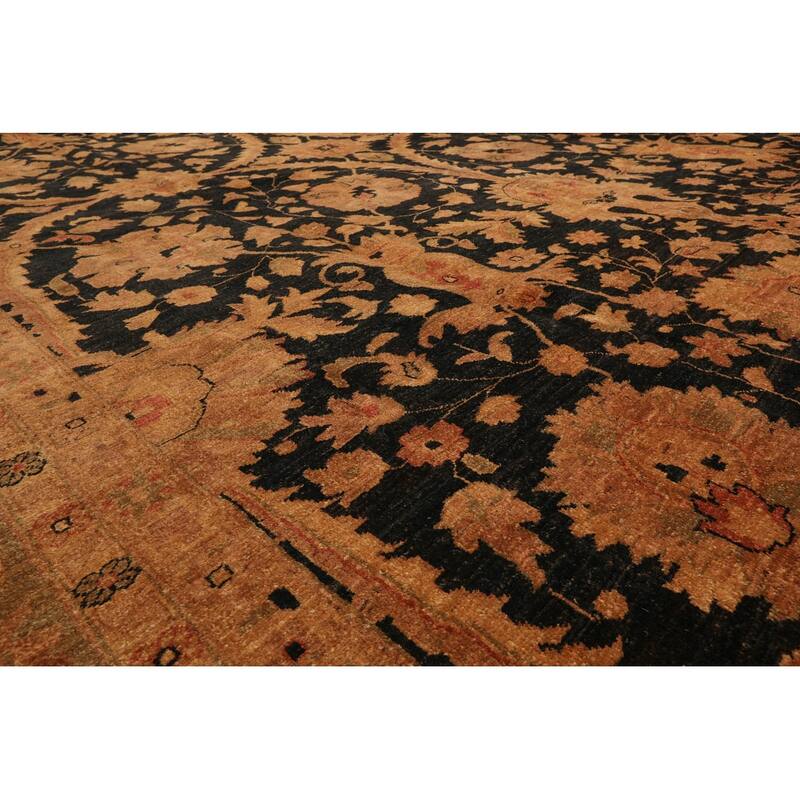 Hand Knotted Chobi Peshawar Charcoal 100% Wool Traditional Area Rug - 11' 8'' x 16' 10''